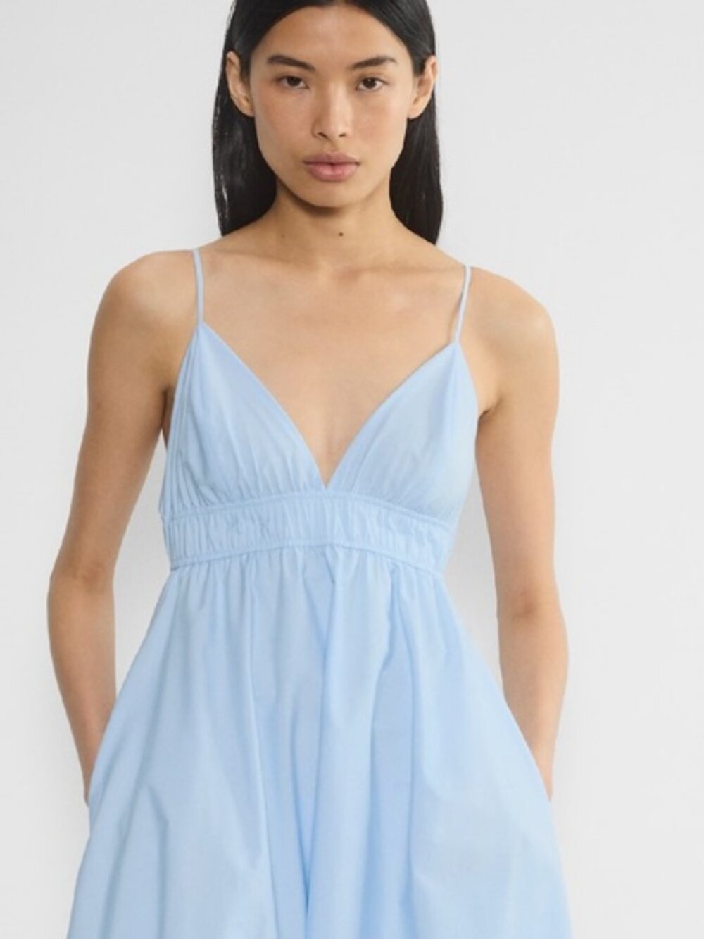 Aritzia Encourage Poplin Dress in Skyline Blue